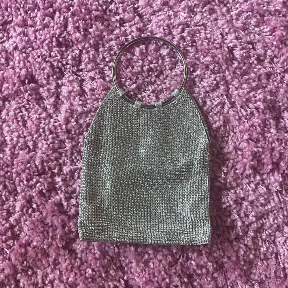 Badgley Mischka Silver Mesh Wristlet